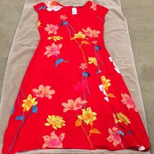 Ann Taylor Loft NWT Orange Floral Midi Dress Size 8